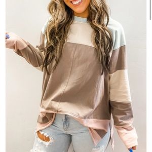Medium Colorblock Long Sleeve Top